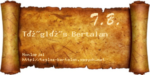 Téglás Bertalan névjegykártya