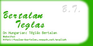 bertalan teglas business card